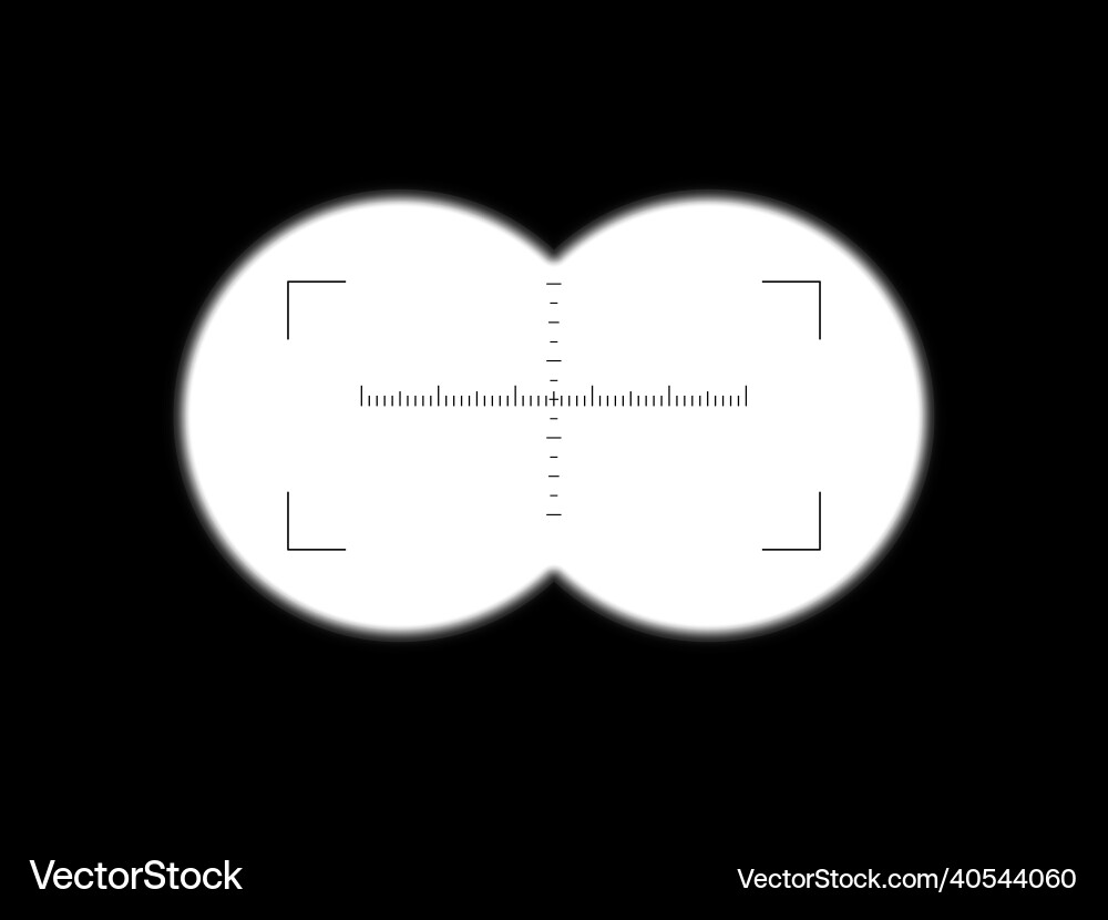Binoculars view with white gradient Vector Image