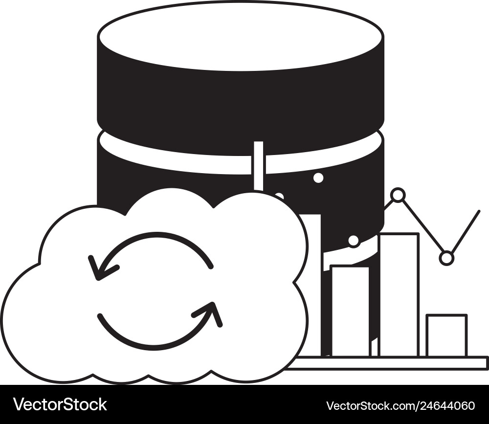 Cloud computing database center statistics chart Cloud computing database center statistics chart vector image