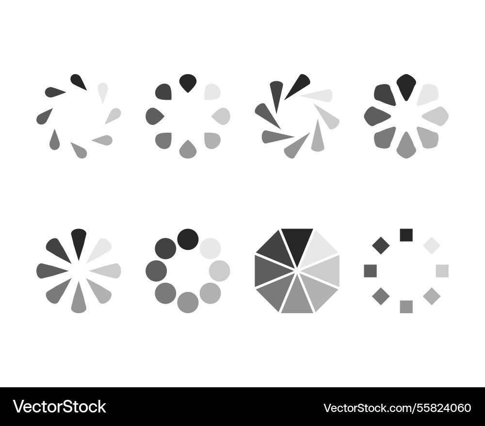 Collection loading bar status icon set of loaded Collection loading bar status icon set of loaded vector image