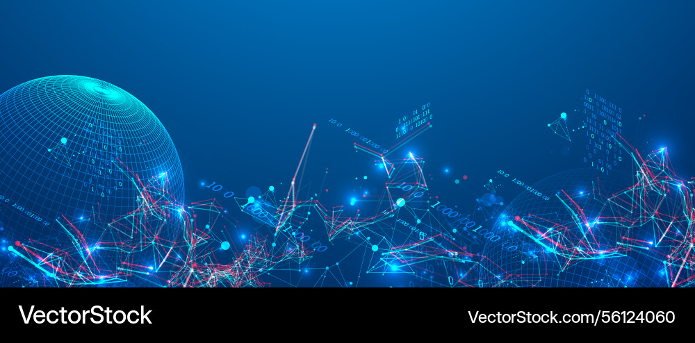 Digital network data flow in cyberspace theme Digital network data flow in cyberspace theme vector image