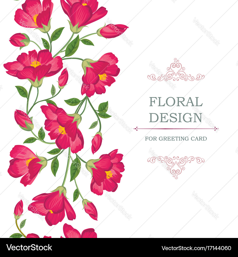 Floral Seamless Flower Border Vector Image