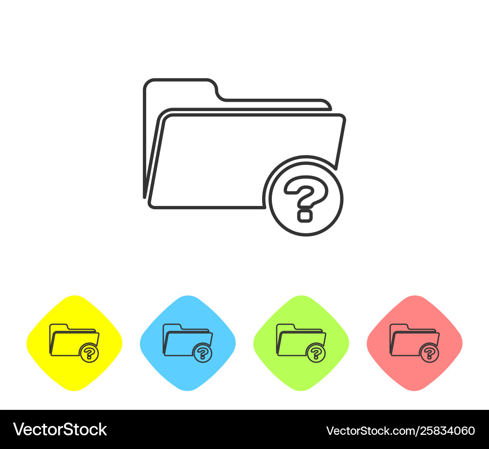 Grey unknown directory line icon isolated on white Grey unknown directory line icon isolated on white vector image