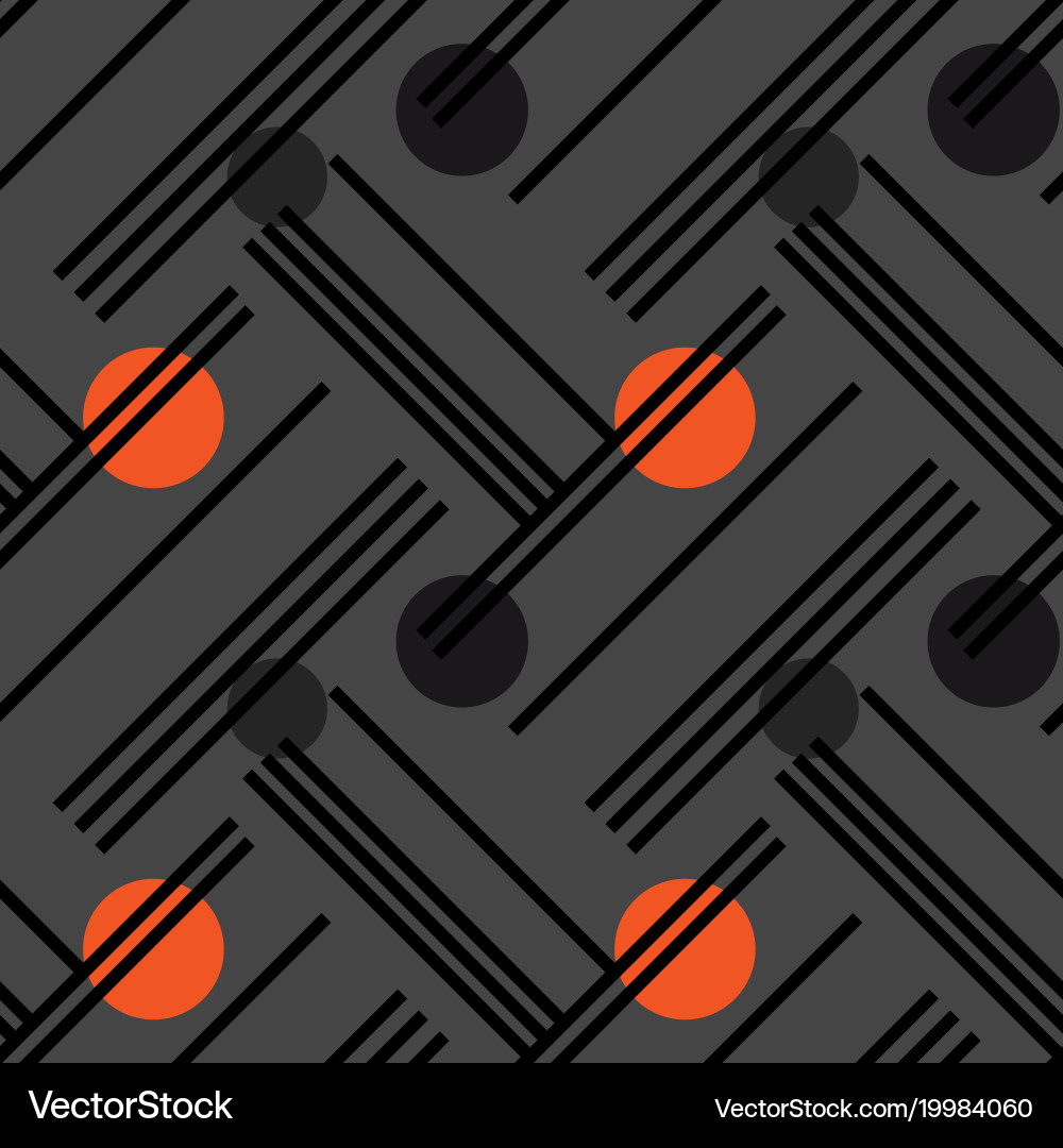 Irregular lines and circles diagonal seamless vector image