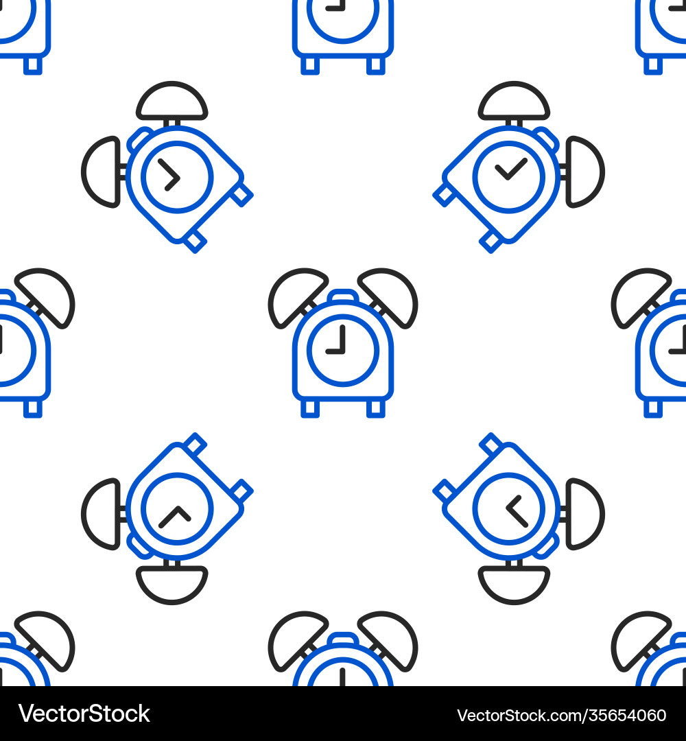 Line alarm clock icon isolated seamless pattern Line alarm clock icon isolated seamless pattern vector image
