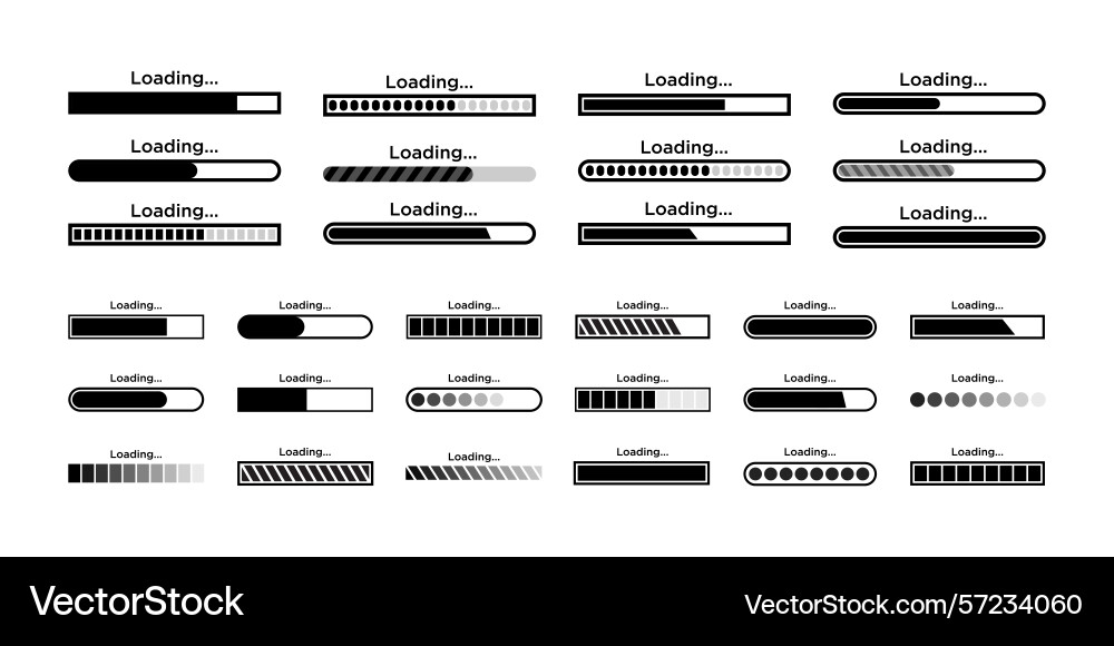 Loading icon horizontal speed indicator progress Loading icon horizontal speed indicator progress Vector Image