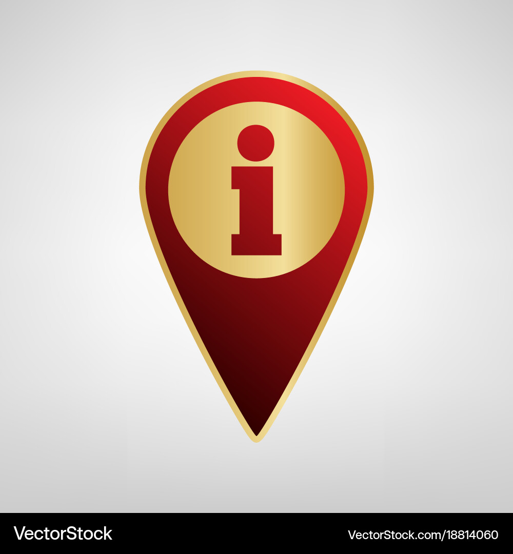 Map pointer with information sign red Vector Image