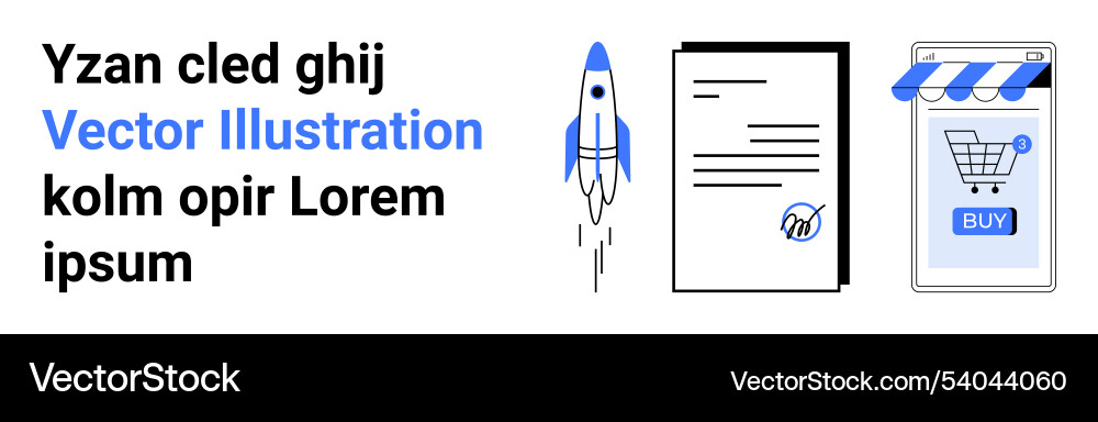 Modern digital concepts featuring rocket document Vector Image