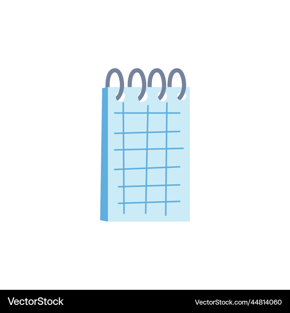 Notebook with empty checked pages flat vector image