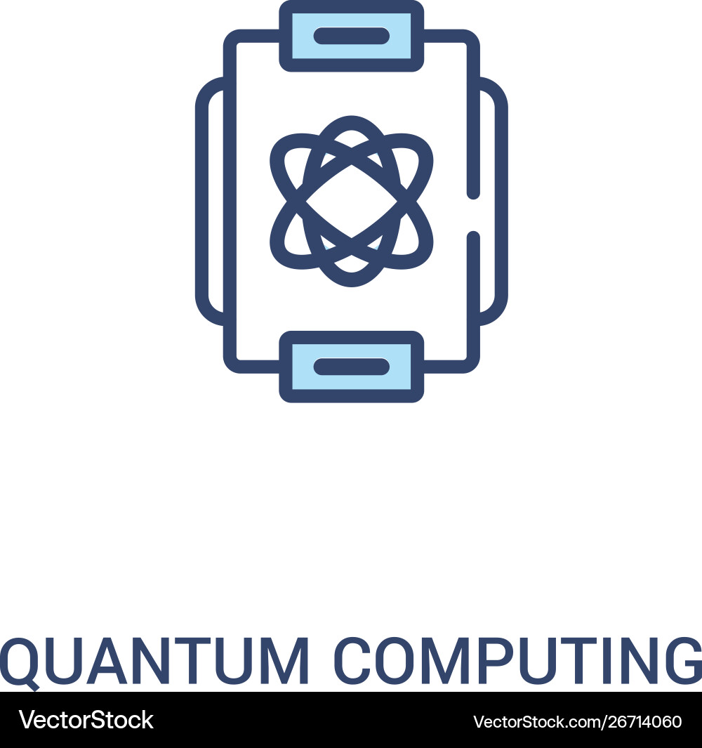 Quantum computing concept 2 colored icon simple Quantum computing concept 2 colored icon simple vector image