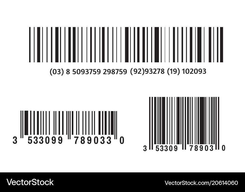 Realistic bar code icon a modern simple flat Realistic bar code icon a modern simple flat vector image