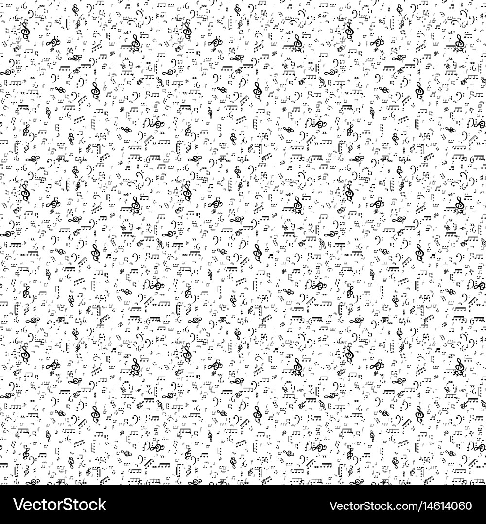 Seamless pattern from set of musical notes vector image