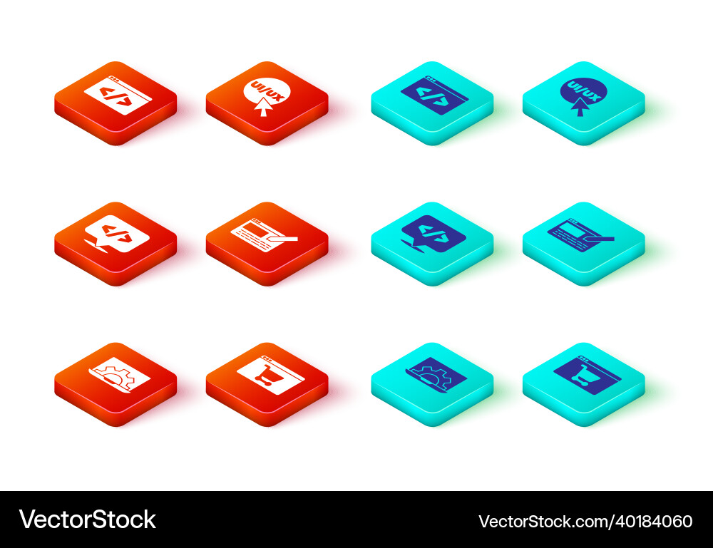 Set web development online shopping on screen Set web development online shopping on screen vector image