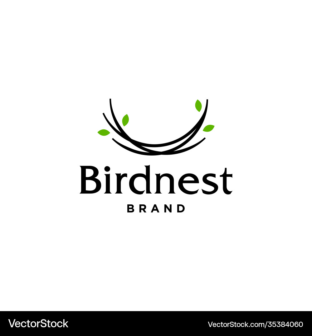 Simple and minimal bird nest icon logo line Simple and minimal bird nest icon logo line vector image