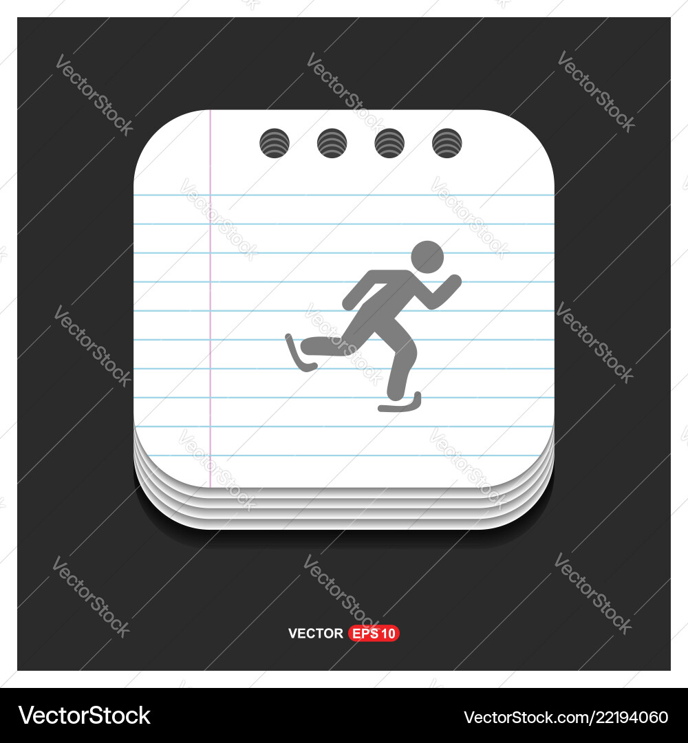 Skating icon gray on notepad style template Vector Image