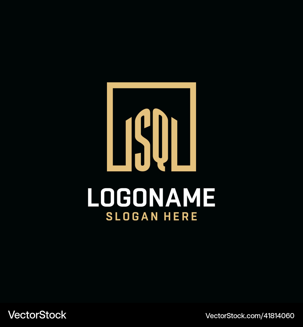 Sq initial monogram logo design with square shape Vector Image