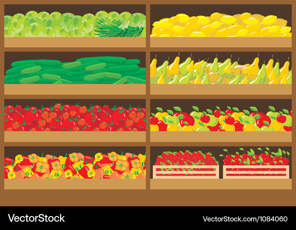 Vegetable shop Royalty Free Vector Image - VectorStock