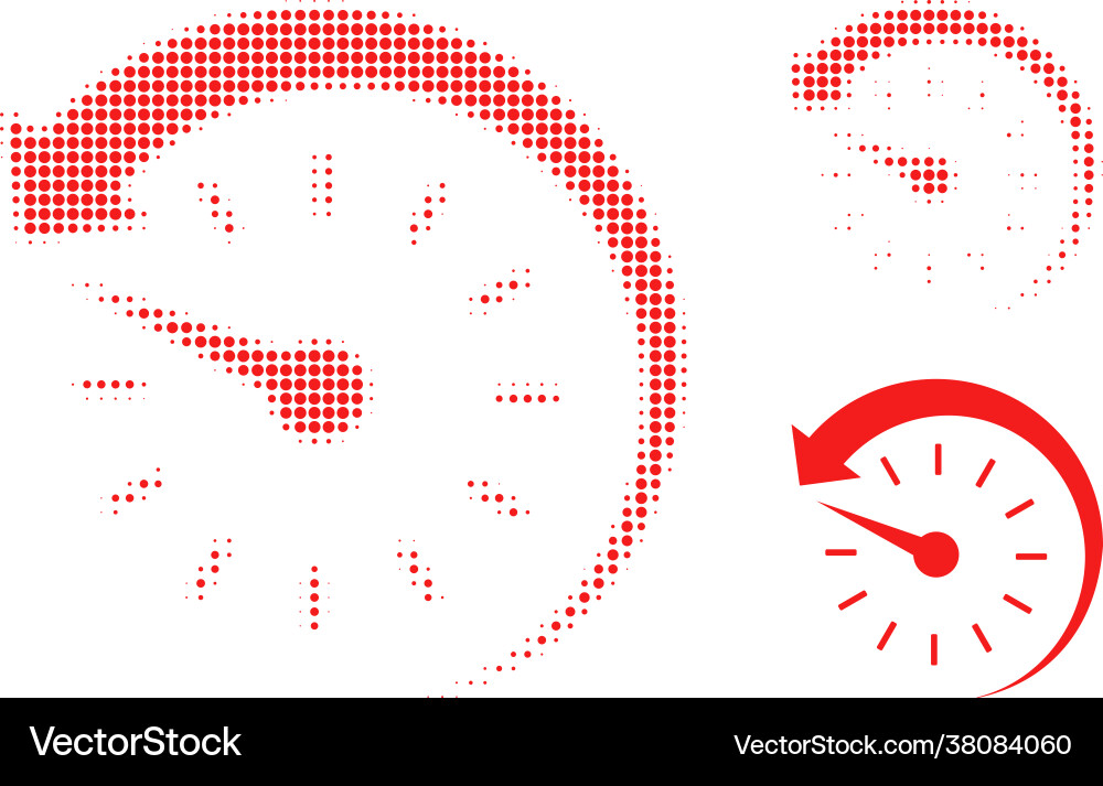 Zeit rückwärts Raster gepunktetes Symbol Zeit rückwärts Raster gepunktetes Symbol vektorbild