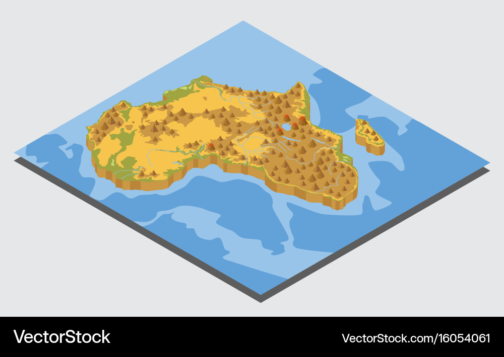3D Isometric Africa Map vector image