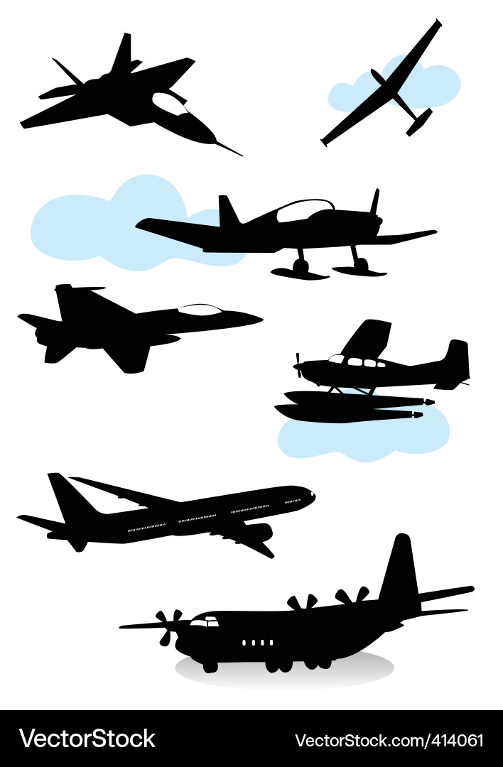 Airplane Silhouettes vector image