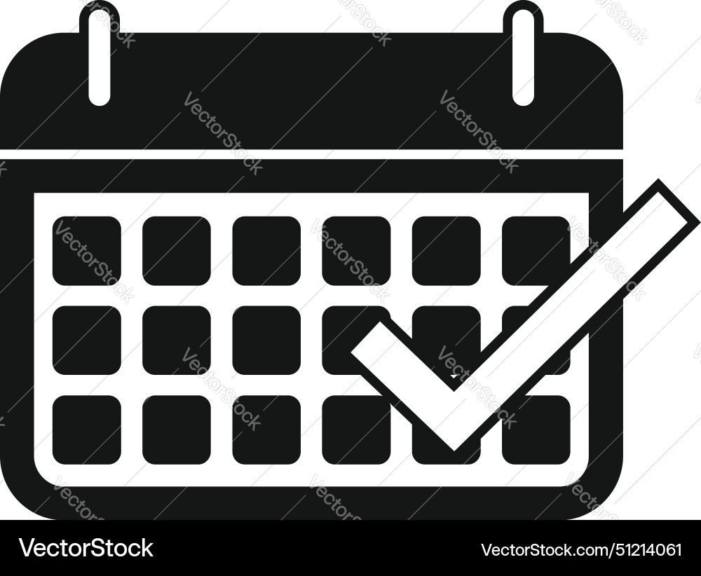 Approved calendar event icon simple Approved calendar event icon simple vector image