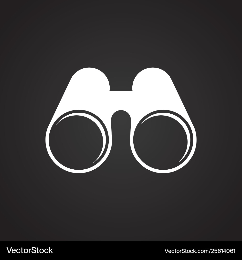 Binocular icon on background for graphic and web vector image