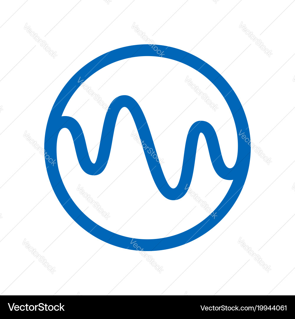 Dynamic curl wave circle symbol Vector Image