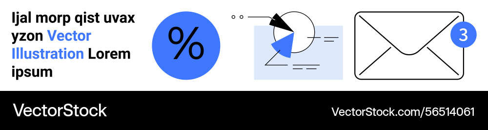 Email notification data analysis chart Email notification data analysis chart vector image