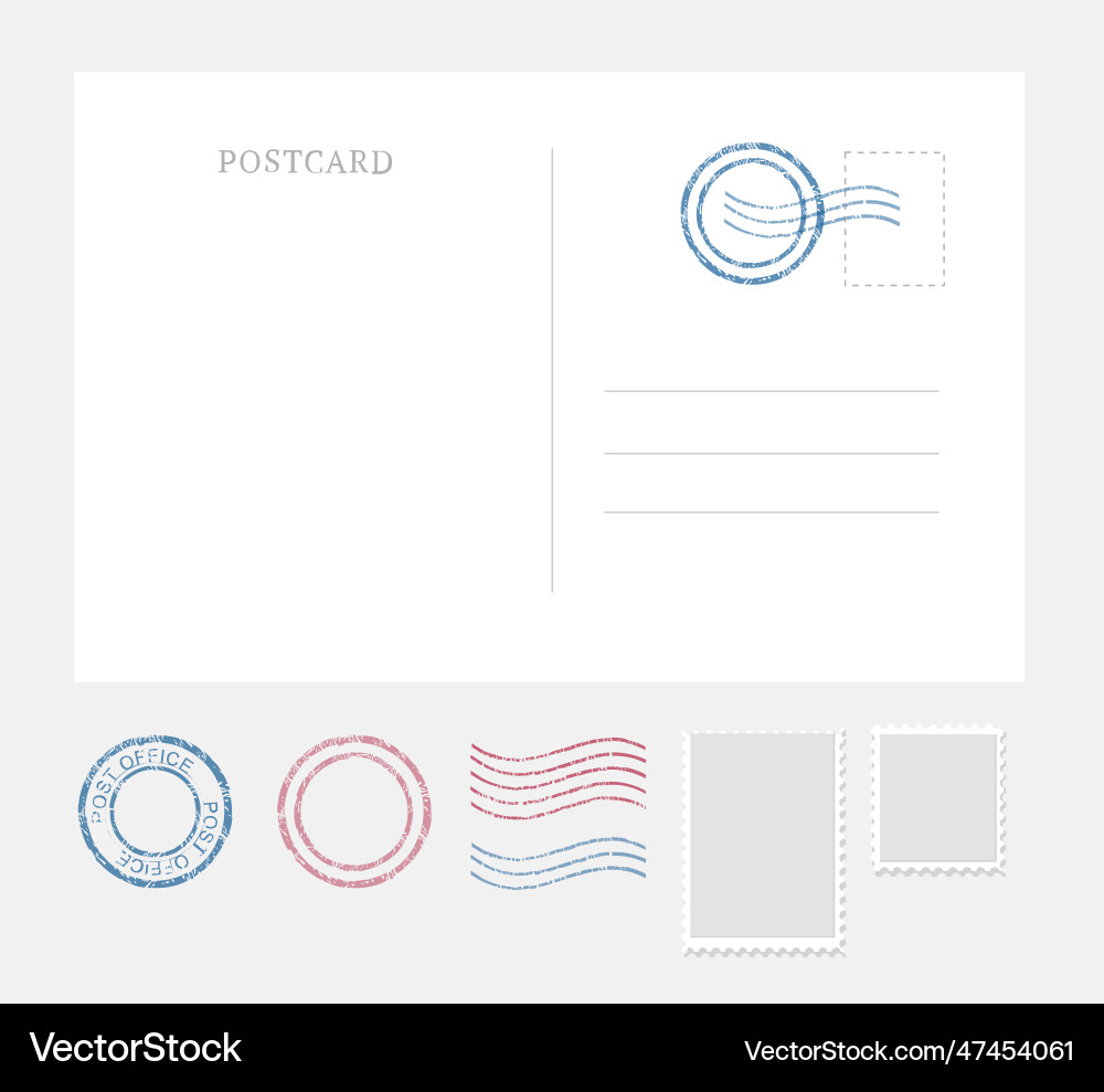 Envelope postcard template with different types Envelope postcard template with different types vector image