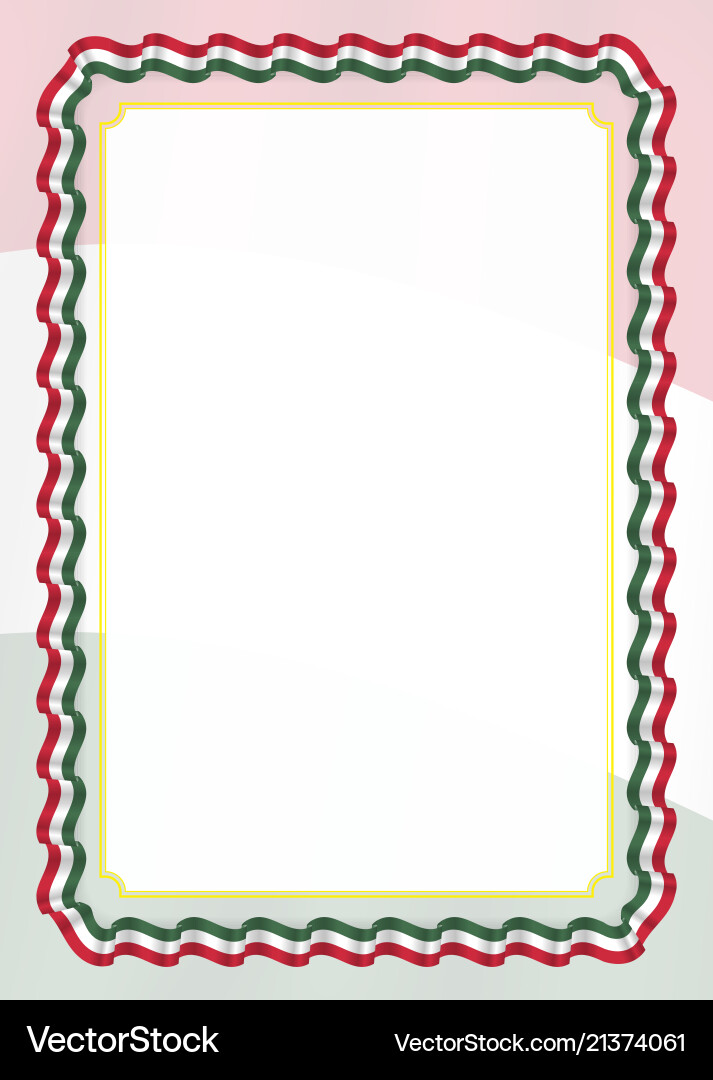 Frame and border of ribbon with hungary flag Frame and border of ribbon with hungary flag vector image