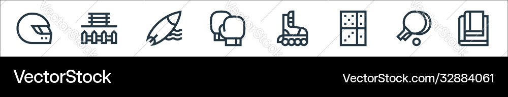 Hobbies line icons linear set quality Vector Image