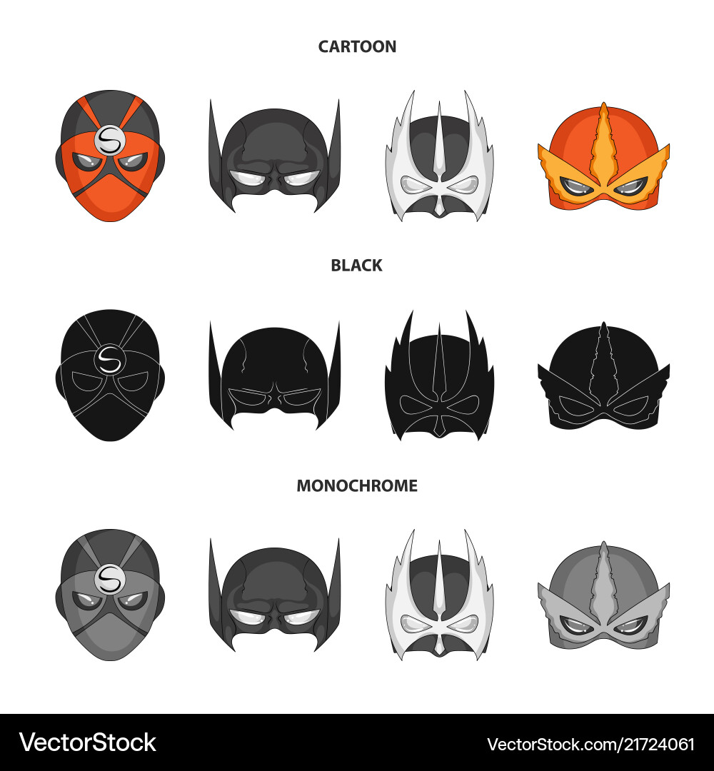 Isolated object of hero and mask icon collection vector image