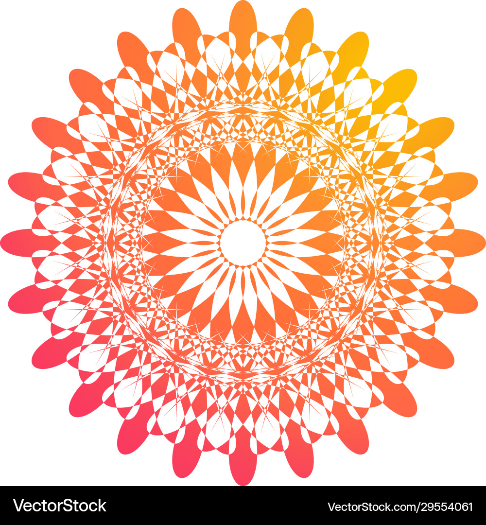 Mandala pattern design in orange color Vector Image