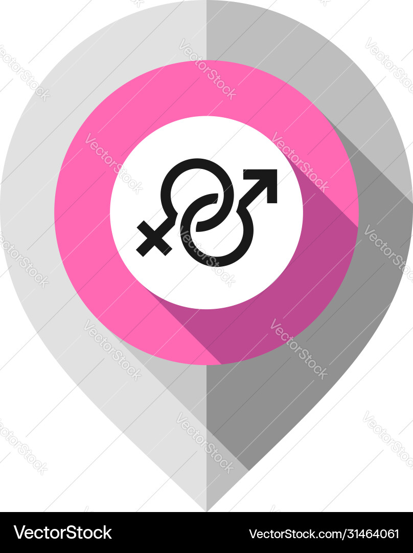 Map pin symbol love pointer folded from gray Map pin symbol love pointer folded from gray vector image