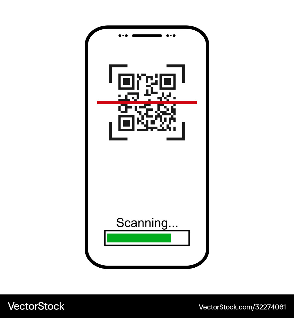 Mobil scan flat icon isolated on white background Mobil scan flat icon isolated on white background Vector Image