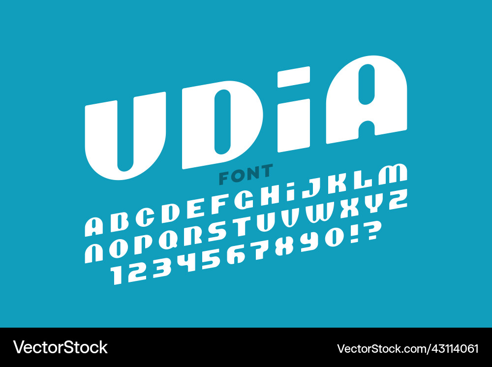 Modern Font Alphabet & Numbers Set vector image