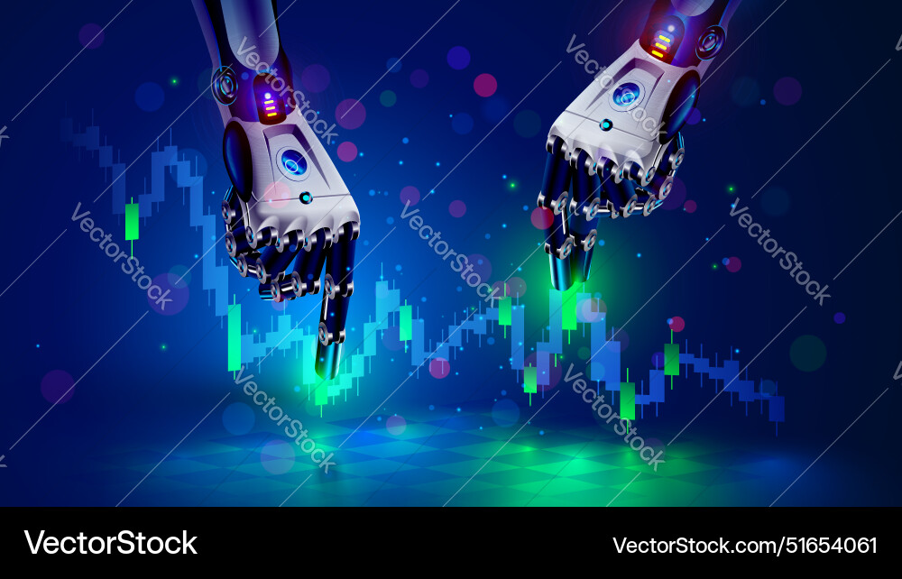 Robot or bot trader ai for automation trading Robot or bot trader ai for automation trading vector image