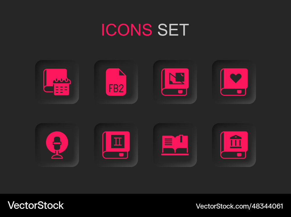 Set book fb2 file daily paper notepad open Set book fb2 file daily paper notepad open vector image