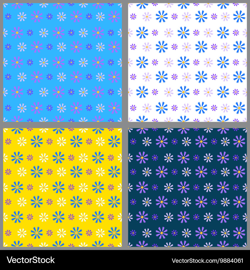 Set of four seamless patterns vector image