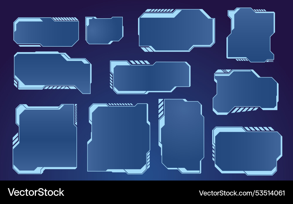 Set of futuristic frames for interface Set of futuristic frames for interface vector image
