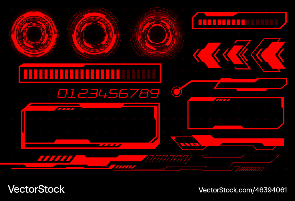 Set of hud circle modern user interface elements Set of hud circle modern user interface elements vector image