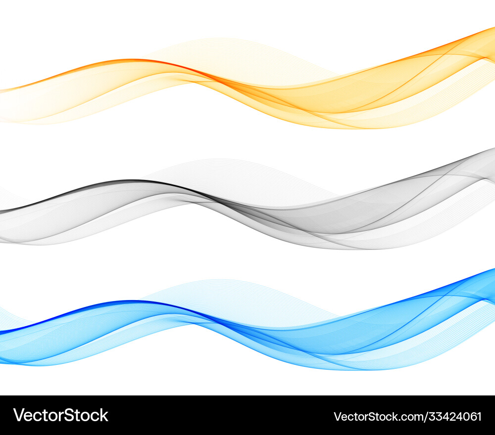 Smooth wave flow color set abstract Vector Image
