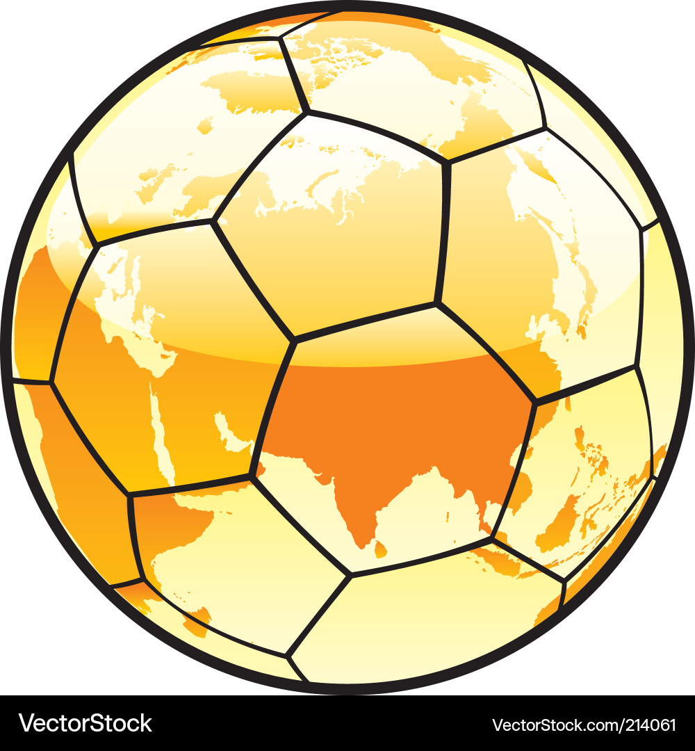 Soccer Ball with Global Map Vector Image
