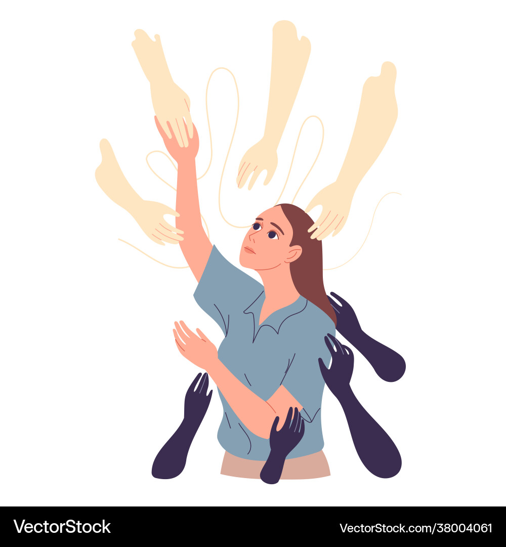 Support and Rescue: Extending Hands vector image