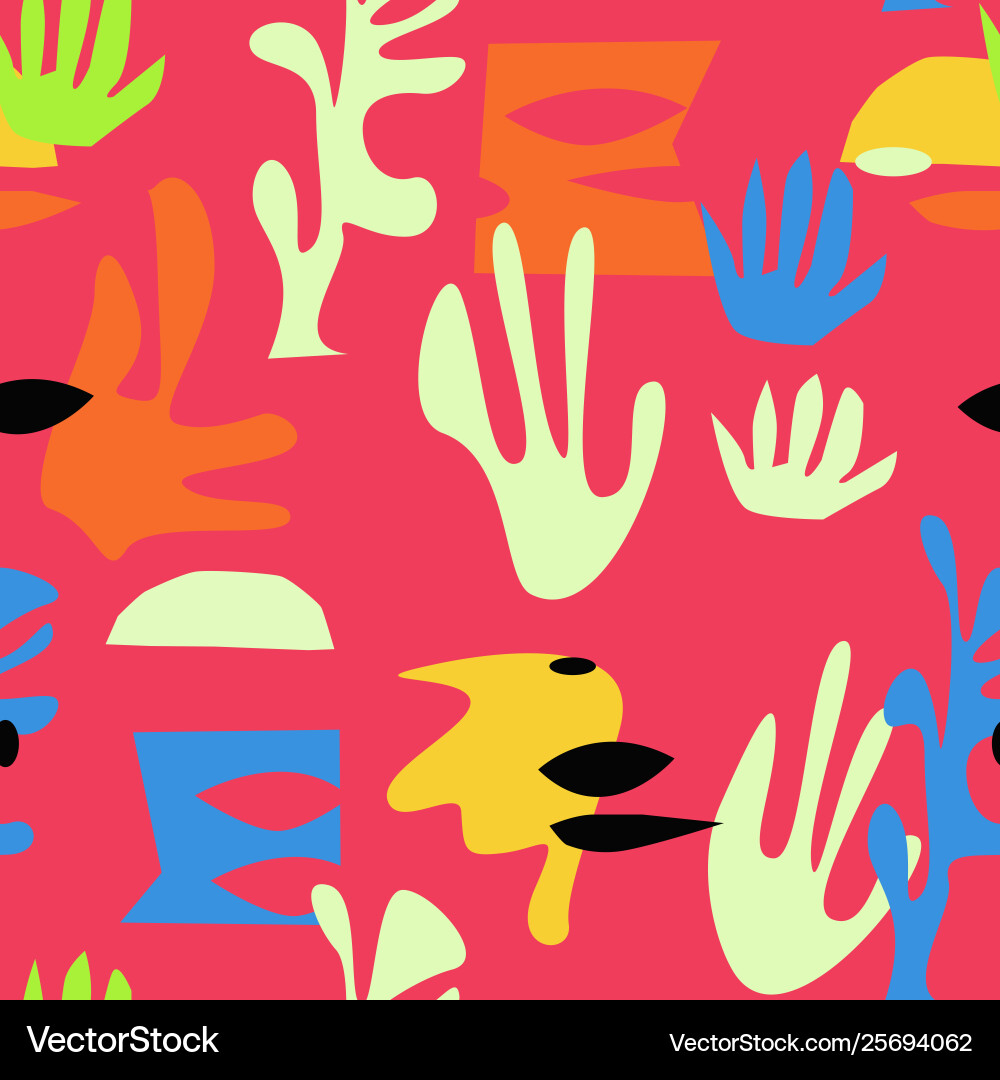 Abstract curved shapes seamless pattern design vector image