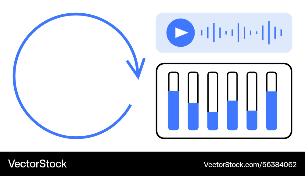 Audio playback with equalizer and loop feature Audio playback with equalizer and loop feature vector image
