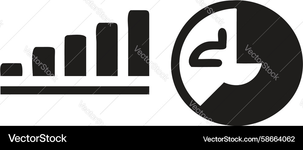 Bar chart with clock timed data analysis Vector Image