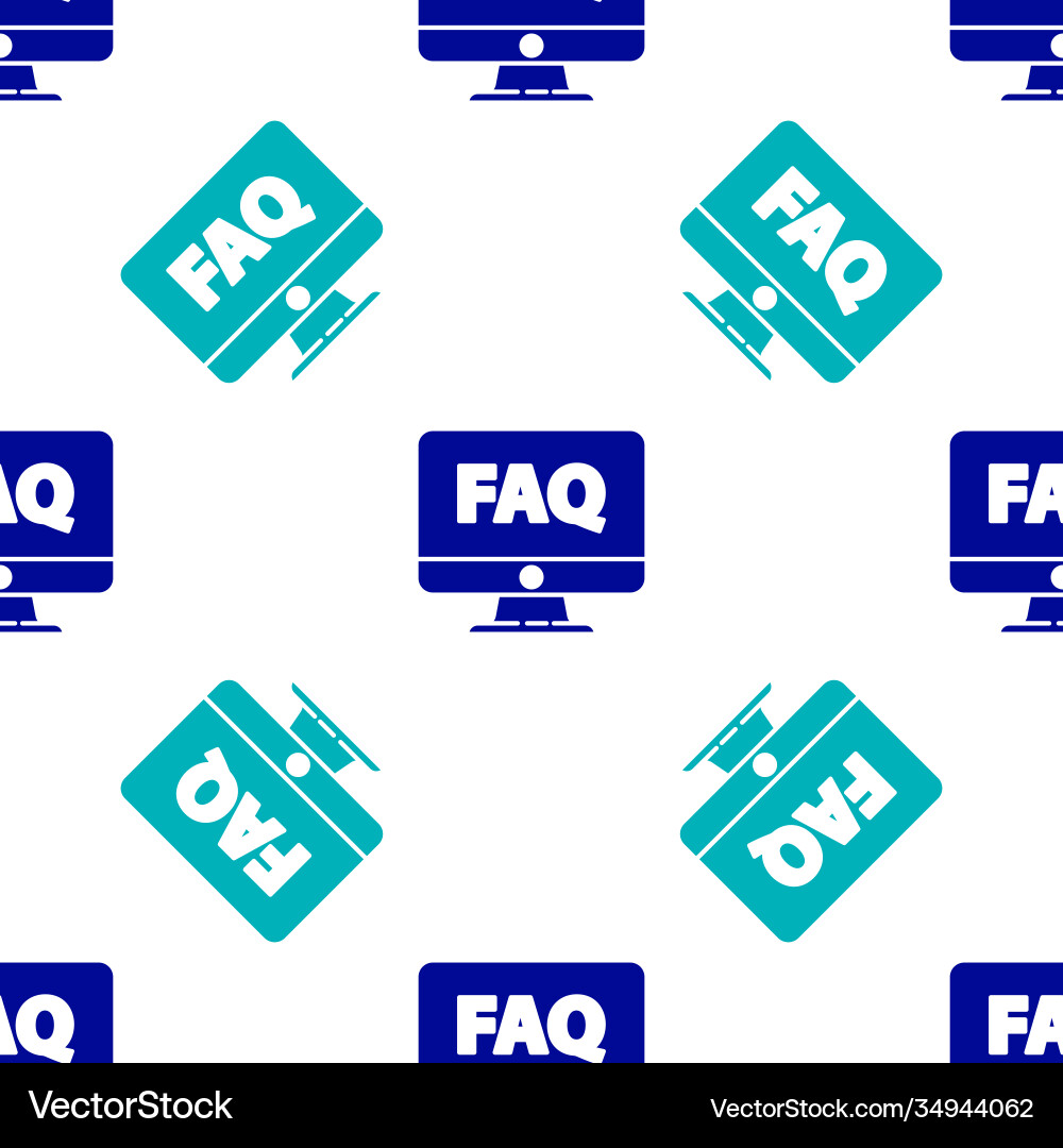 Blue computer monitor and faq icon isolated Blue computer monitor and faq icon isolated vector image