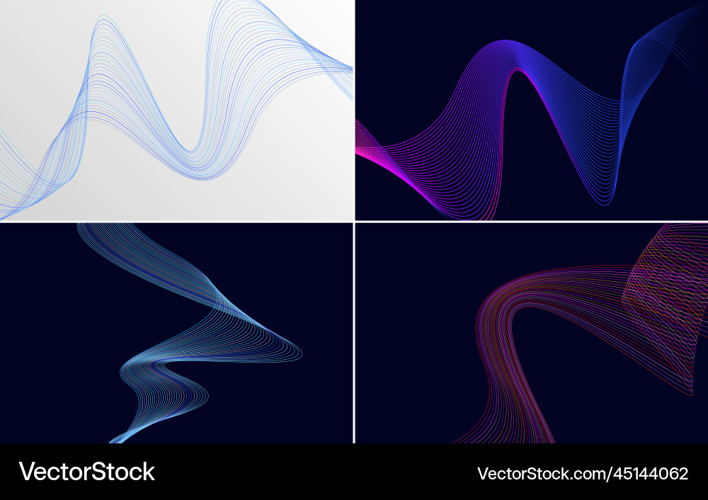 Collection of geometric minimal lines pattern set Vector Image