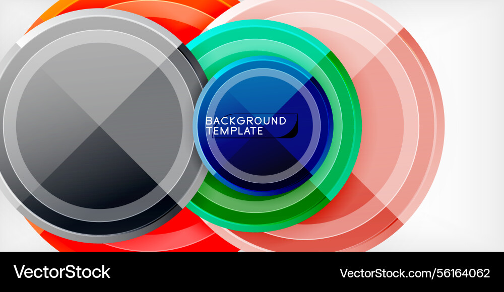 Colorful circles overlap creating abstract design Vector Image