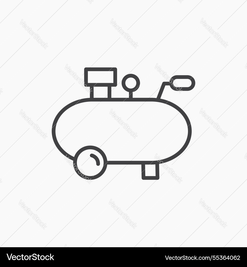 Compressor icon isolated in black line Vector Image